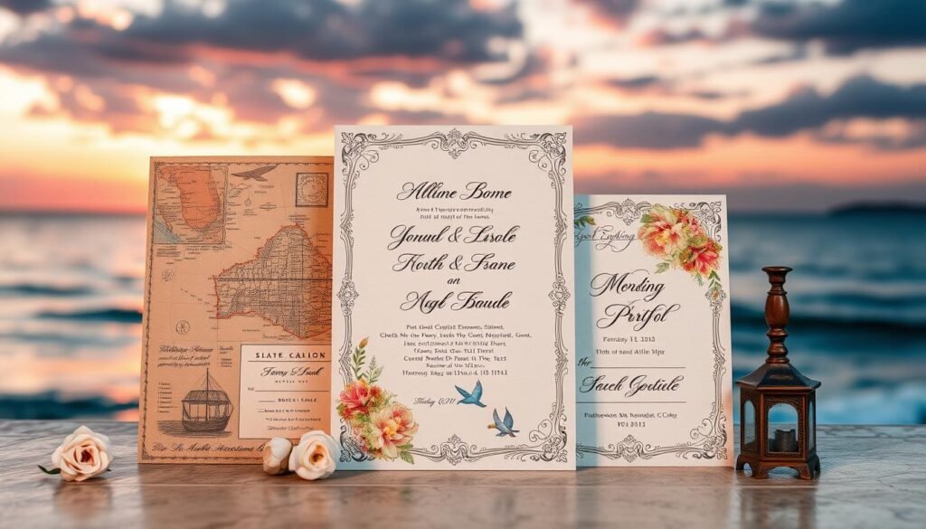 travel-themed invitations for destination weddings